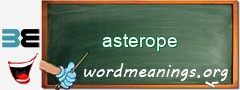 WordMeaning blackboard for asterope